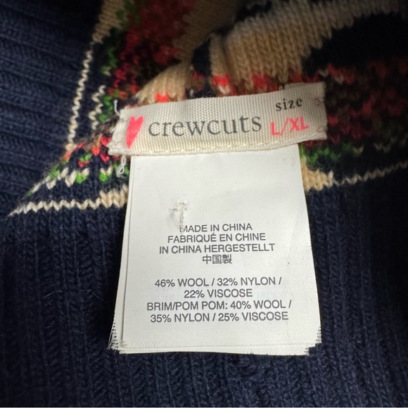 J. Crew Crewcuts Children's Hamburger & Ice Cream Wool Blend Pom Pom Beanie L/XL - Picture 2 of 4